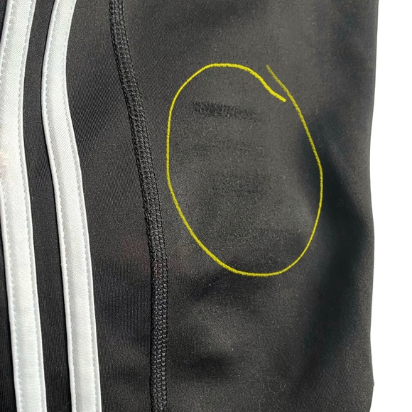 Adidas Leggings Three 3 Stripe Climalite Tights Athletic Lounge - Picture 12 of 13